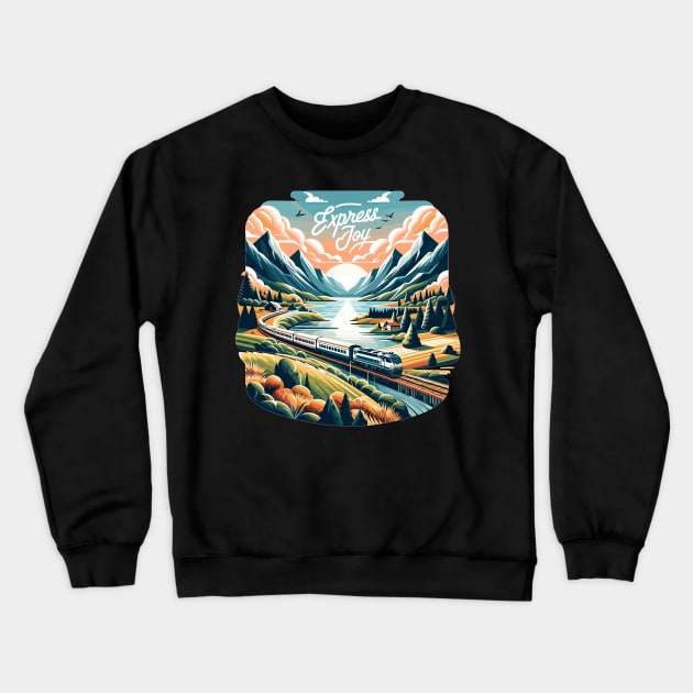 Train, Express Joy Crewneck Sweatshirt by Vehicles-Art